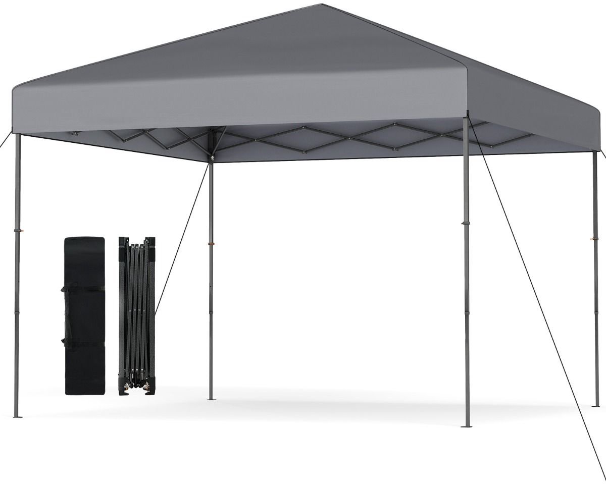 Partytent opvouwbaar - Paviljoen - 3x3 - Easy up - Waterdicht - met Zijwanden - Weerbestendig - Grijs