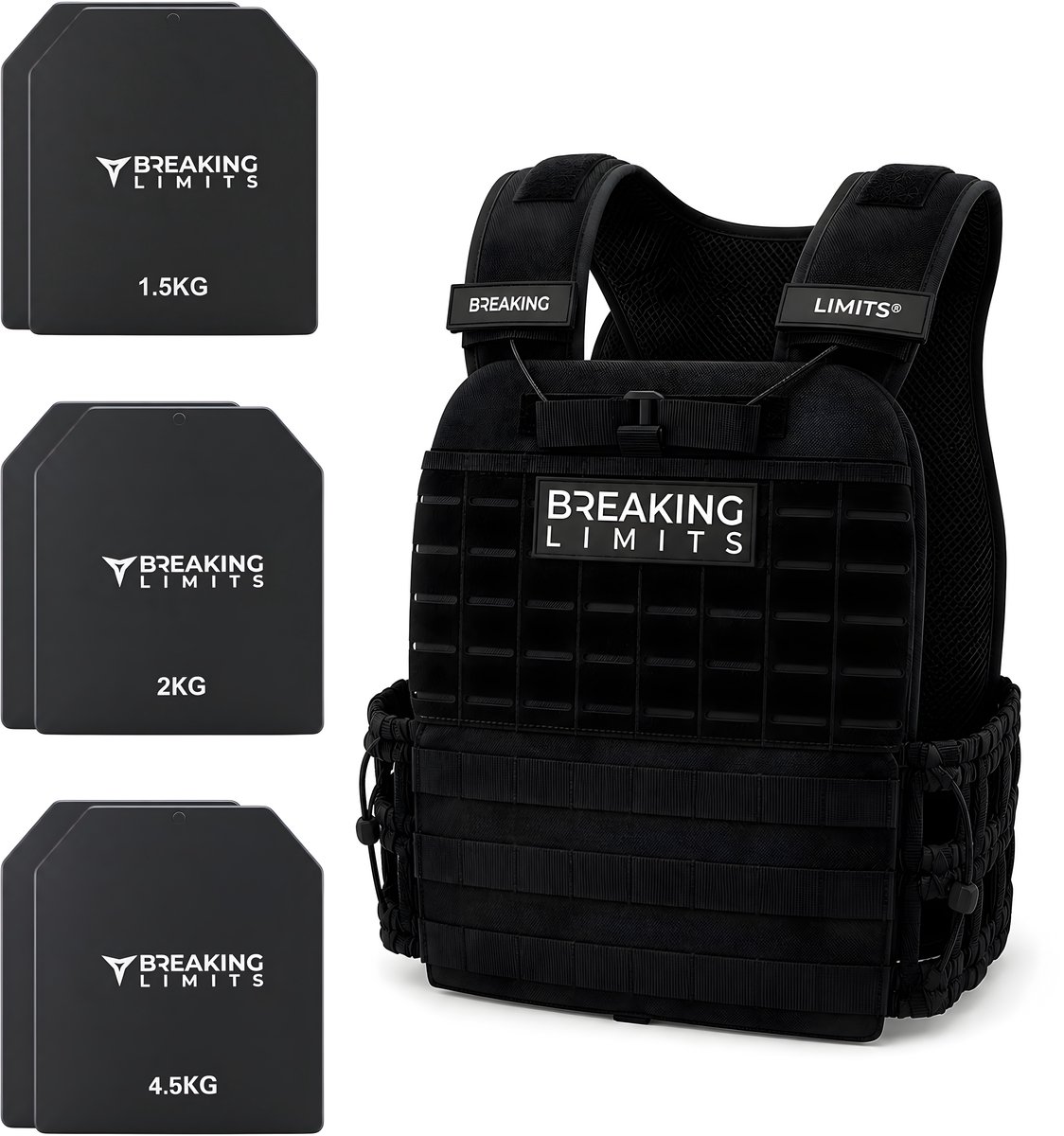 Gewichtsvest 16KG - Weighted Vest - Verstelbaar Trainingsvest voor Fitness, CrossFit, Kracht & Conditie Training