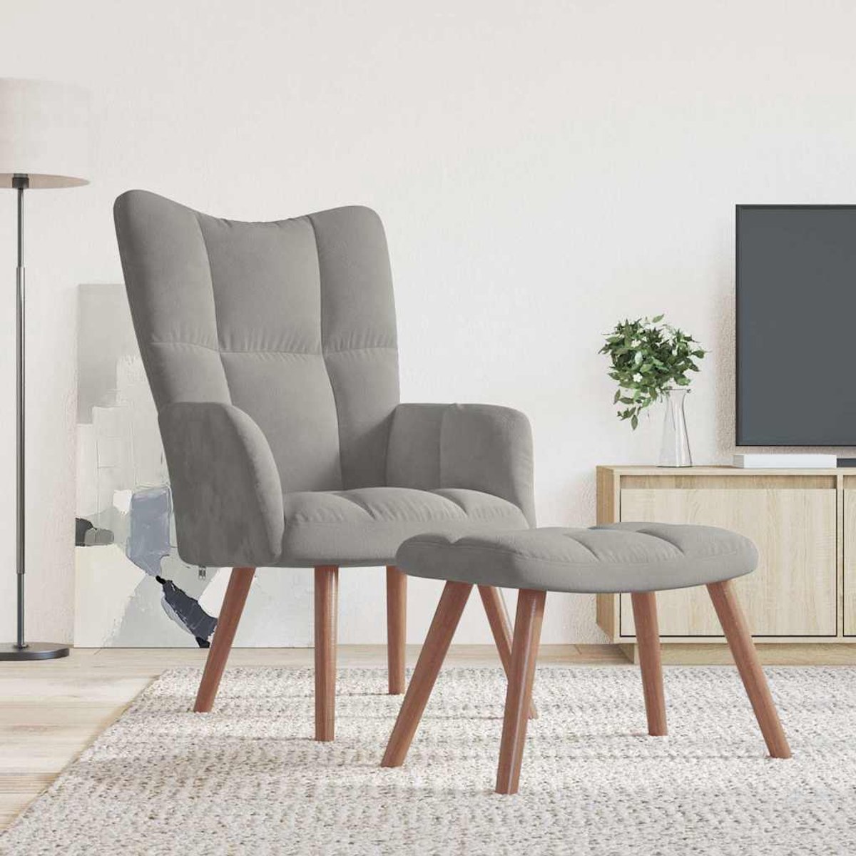 vidaXL vidaXL Relaxstoel met voetenbank - afbeelding 2