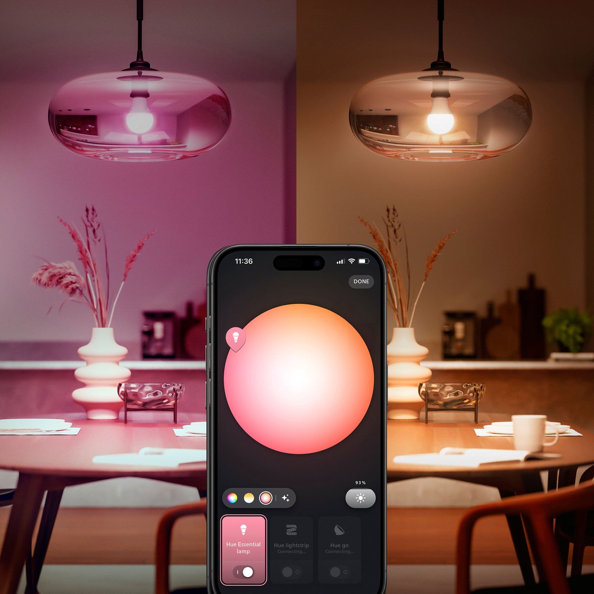 Philips Hue Starterspakket - E27 - met 6 Standaard lampen - Wit en Gekleurd Licht - Incl. Hue Bridge Pro- Hue White an Color Ambiance Essentials thumbnail 6
