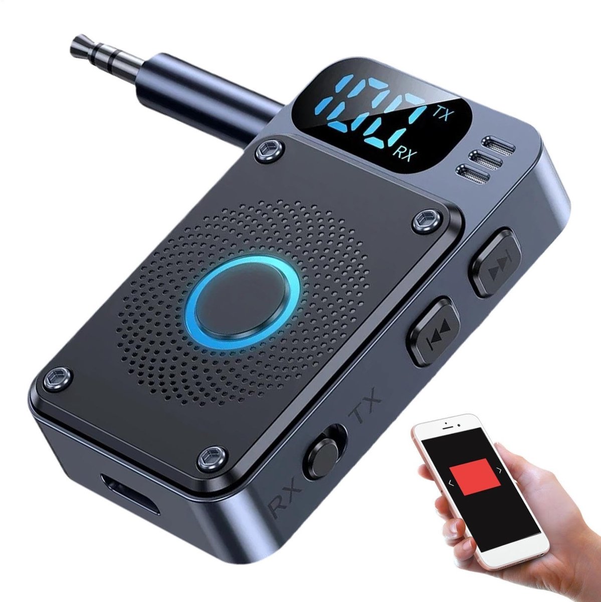 Solidchoice - Draadloze Audio Zender en Ontvanger met Digitaal Display