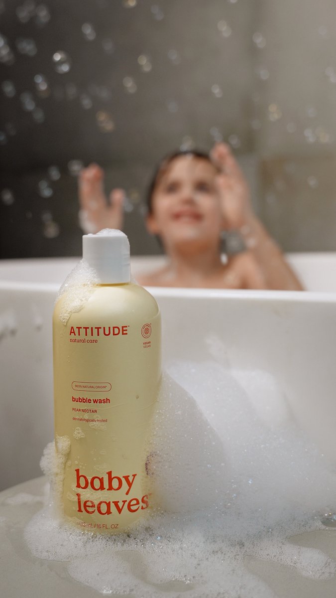 Attitude - Baby Leaves Bubbel Zeep Peer Nectar - 473ml van Merkloos — afbeelding 4