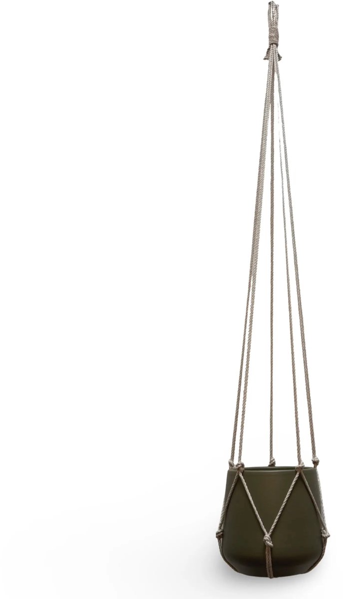 Plantenhanger Zonder Kwast - Kies Kleur en Lengte - Kleur: Linnen - 110 cm lang - Katoenkoord - Geschikt voor Pot met Diameter t/m 20 cm - Handgemaakt in ons Macramé Atelier - Prijs per Stuk - Let op: Exclusief Pot - Inclusief Verzendkosten