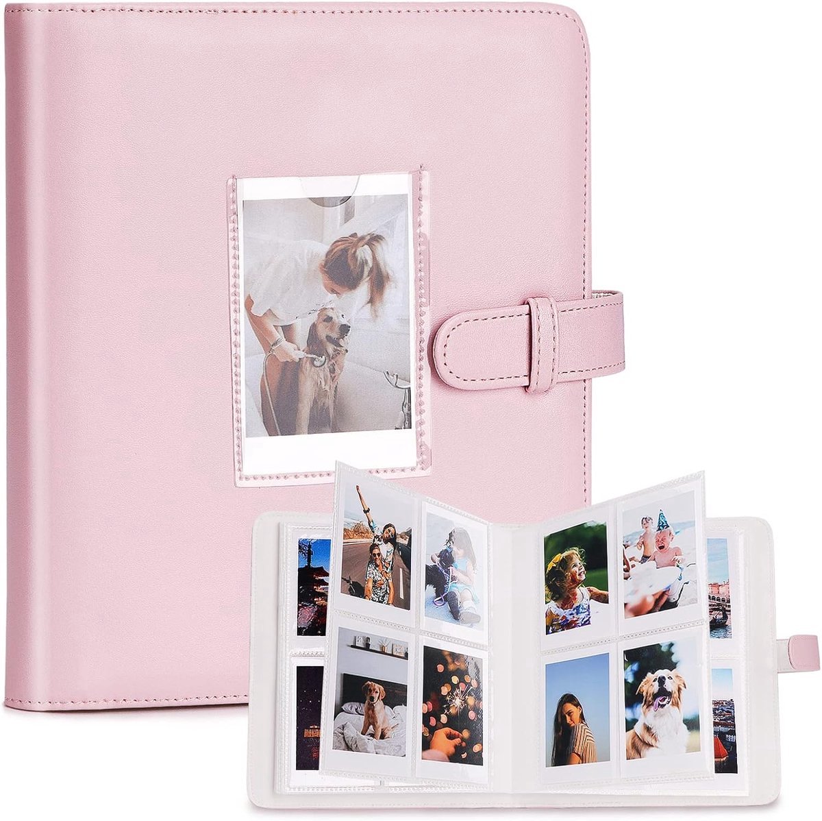 1-Pack - Fotoalbum - Geschikt voor 272 foto's - Foto-organizer - Mini-fotoalbum - Zakalbum - Roze