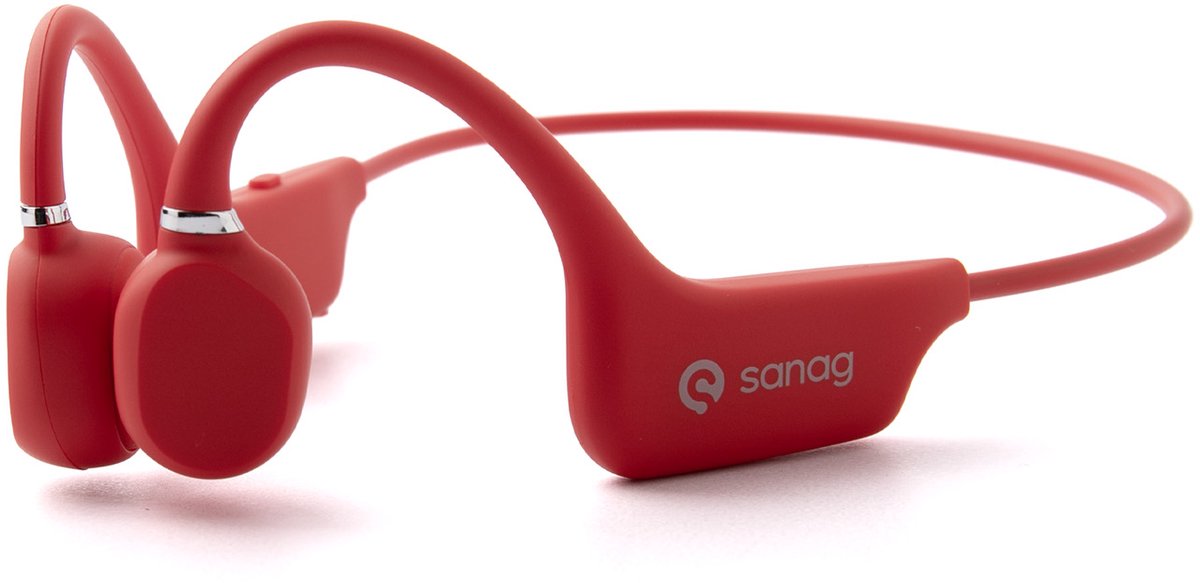Draadloze sportheadset met botgeleiding, Bluetooth 5.0, open oordopjes, HiFi stereo, IPX67 waterdicht, ruisonderdrukking en microfoon, voor sport en games.(rood)