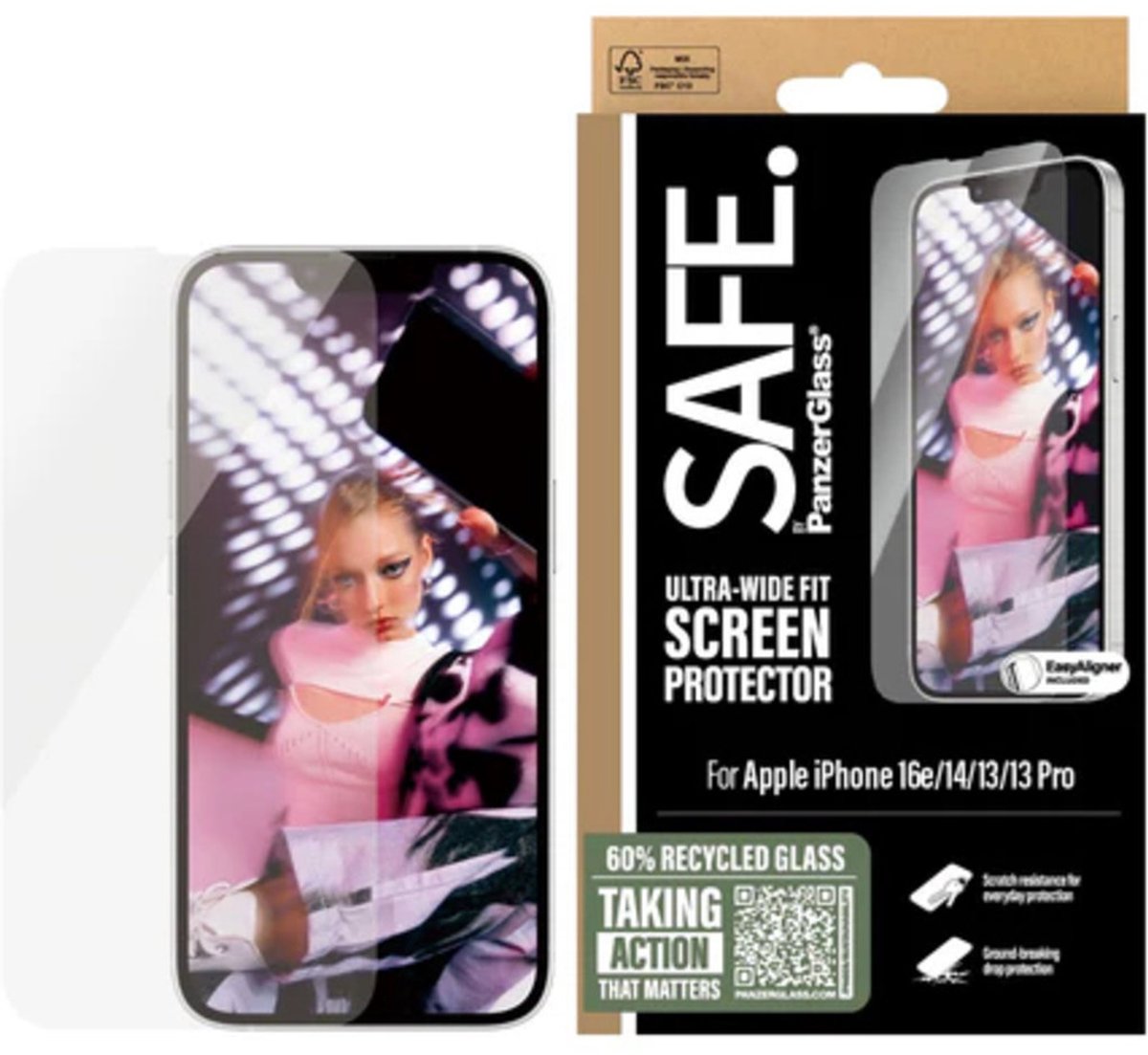 SAFE by PanzerGlass Screenprotector geschikt voor Apple iPhone 17e Glazen | SAFE by PanzerGlass Ultra-Wide-Fit Screenprotector - Case Friendly
