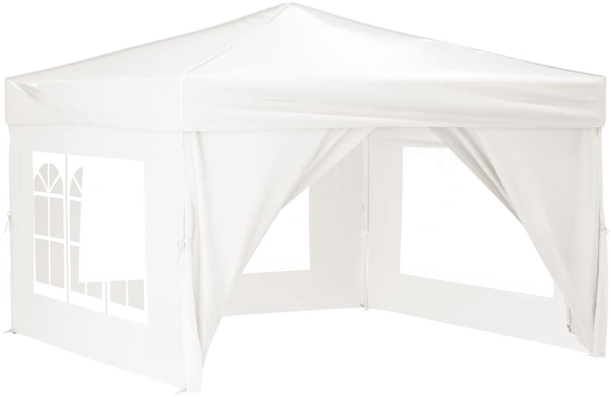 vidaXL Partytent inklapbaar met zijwanden 3x3 m wit