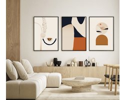 ag.art deco Set van 3 Poster 50x70cm Zonder Lijst Wanddecoratie - ShopVlot