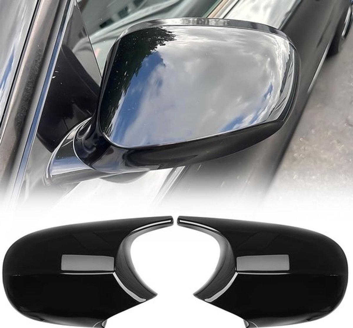 Zijspiegels Beschermhoezen voor E81 E87 E90 E91 E92 E93 LCI 2009-2012, Glanzend Zwart, 1 Paar, Auto Accessoires, Vervangende Onderdelen, Duurzaam Materiaal