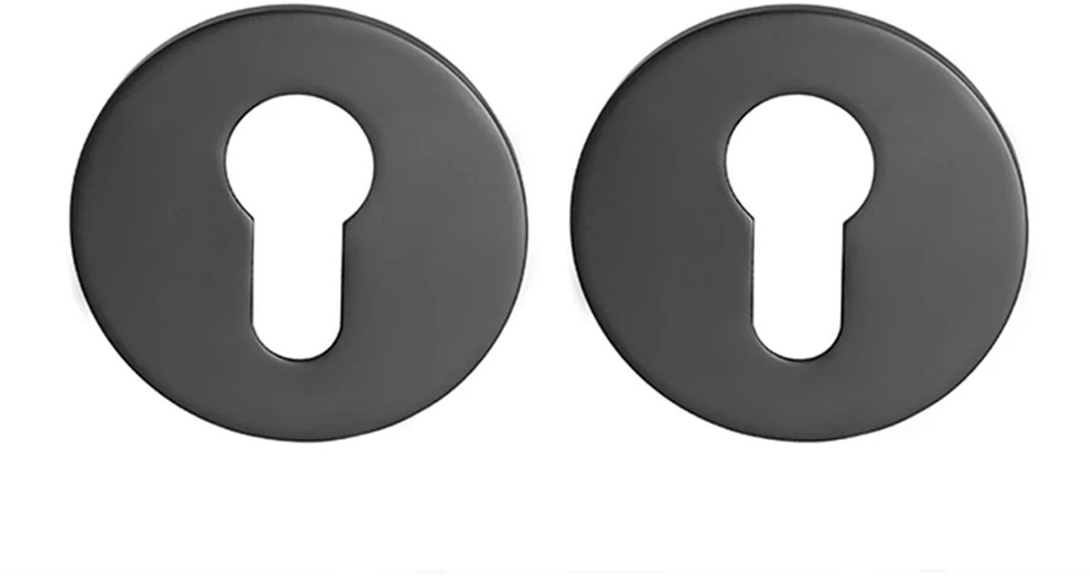 Cilinderrozet rond 55x3 mm ultra dunne rozet van 3mm mat zwart PVD gecoat