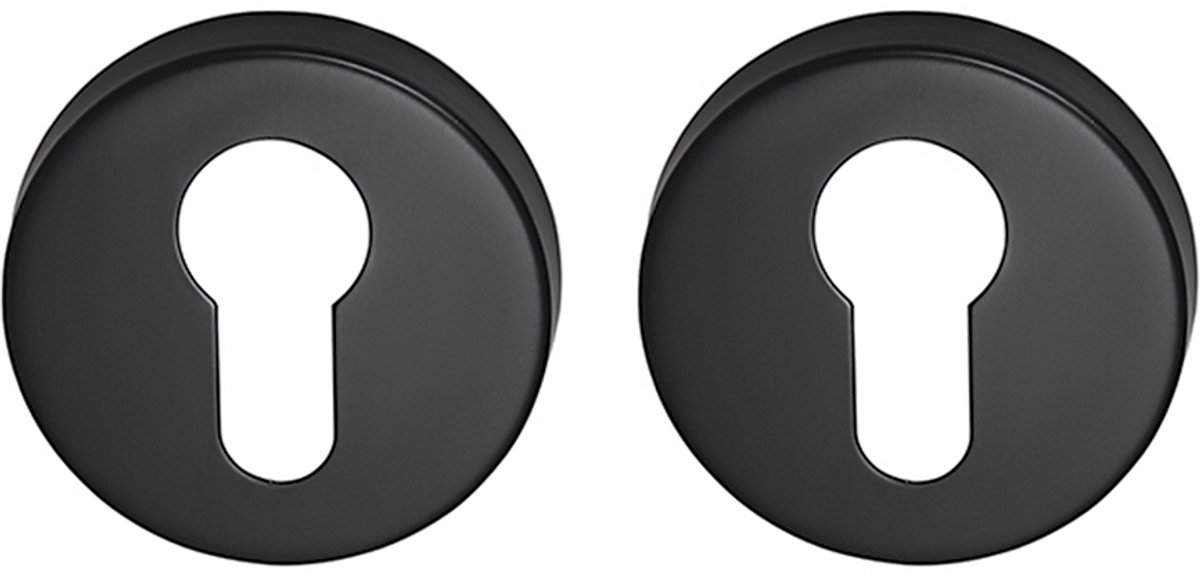 Cilinderrozet rond 54,8x8,8 mm mat zwart PVD gecoat