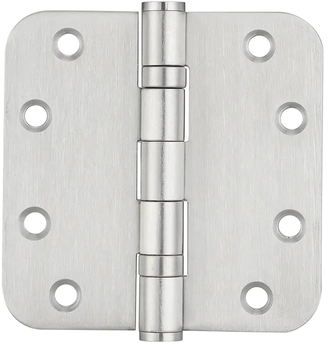 Kogelscharnier afgerond 89x89x2,5mm geborsteld RVS