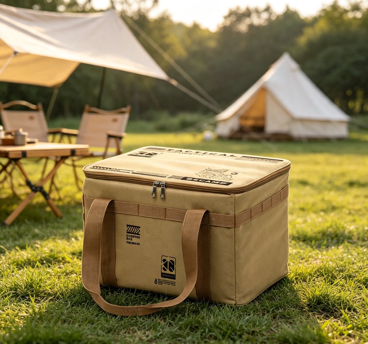 Deze opvouwbare opbergbox voor buiten is ideaal voor kampeerspullen met een grote inhoud van 30 liter en gemaakt van waterdicht Oxford-doek Hij is perfect voor op reis buitenavonturen en thuisgebruik Kleur kaki afmetingen 38*30*26 cm