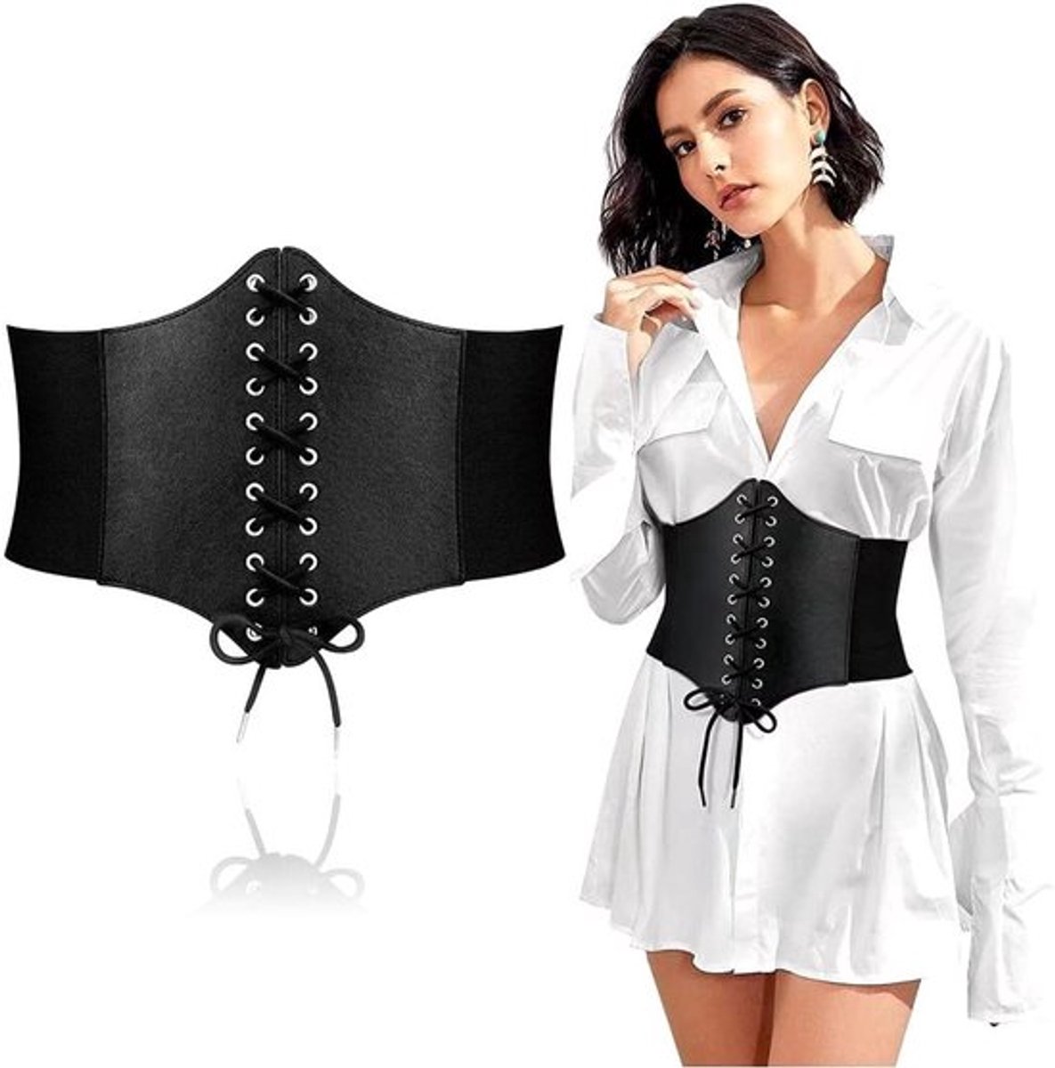 Luxe Elastische Tailleband voor Dames, Verstelbare Corset Riem, Modieuze Waspie Ceintuur voor een Slanker Silhouet