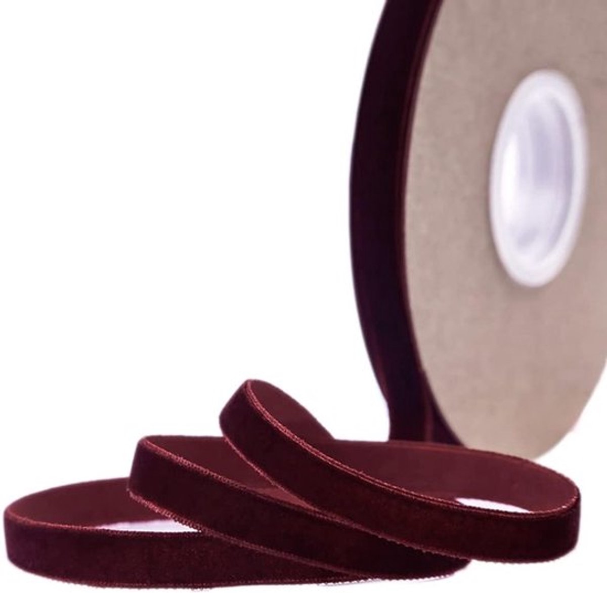 Zachte Fluwelen Lint 15mm voor Cadeaus, DIY Klussen, Bruiloften en Bloemstukken - Wijnrood Decoratie Lint
