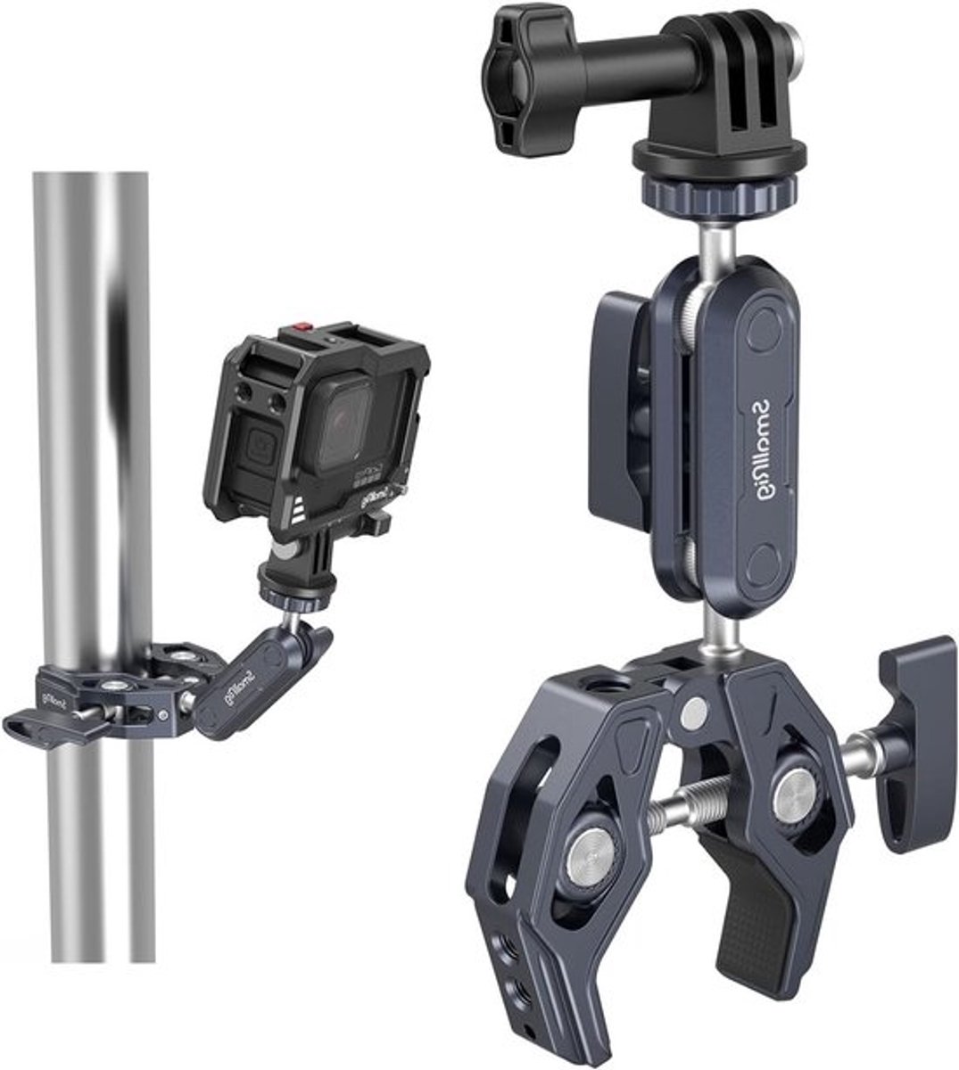 Super Clamp met Magic Arm voor Camera's en Monitoren - Ideaal voor LED Verlichting, Microfoons en Actiecamera's met 1/4"-20 en 3/8"-16 Draadgaten