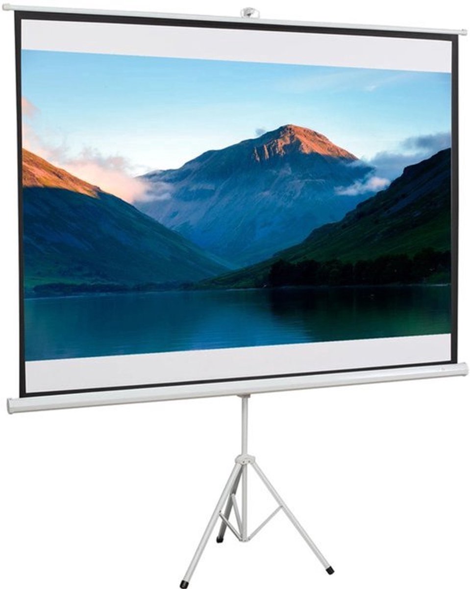 Homcom - Beamer Scherm - Projector Screen - Projector Scherm - Projector Doek - Projector Scherm voor Beamer - Handheld Projector Screen with Stand - Draagbare Beamer - 100in - 16:9