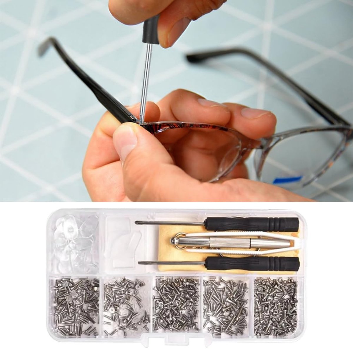 Solidchoice - Complete Brillen Reparatie Kit met 500 Schroeven