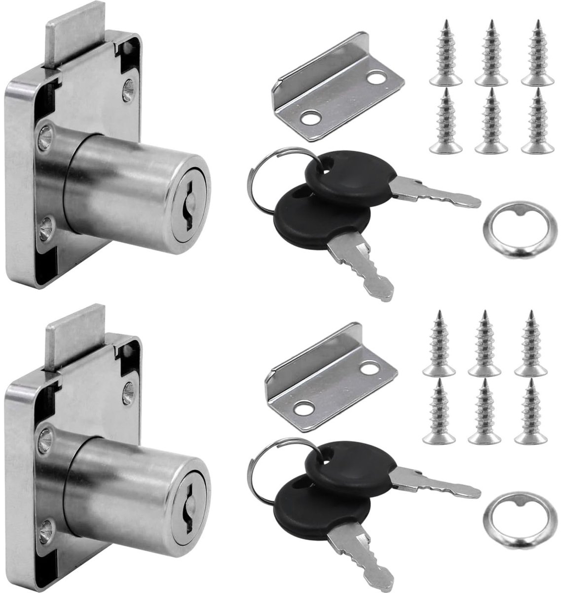 Solidchoice - Set van 2 Ladesloten met Sleutels voor Meubels