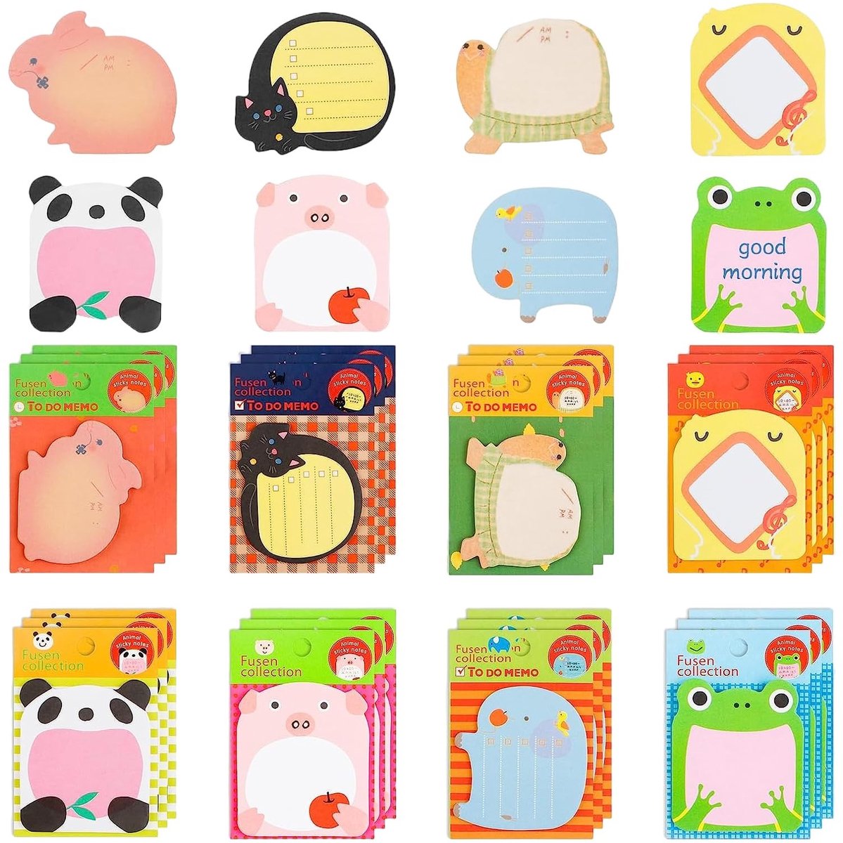 Solidchoice - 24 Stuks Schattige Dieren Zelfklevende Notities