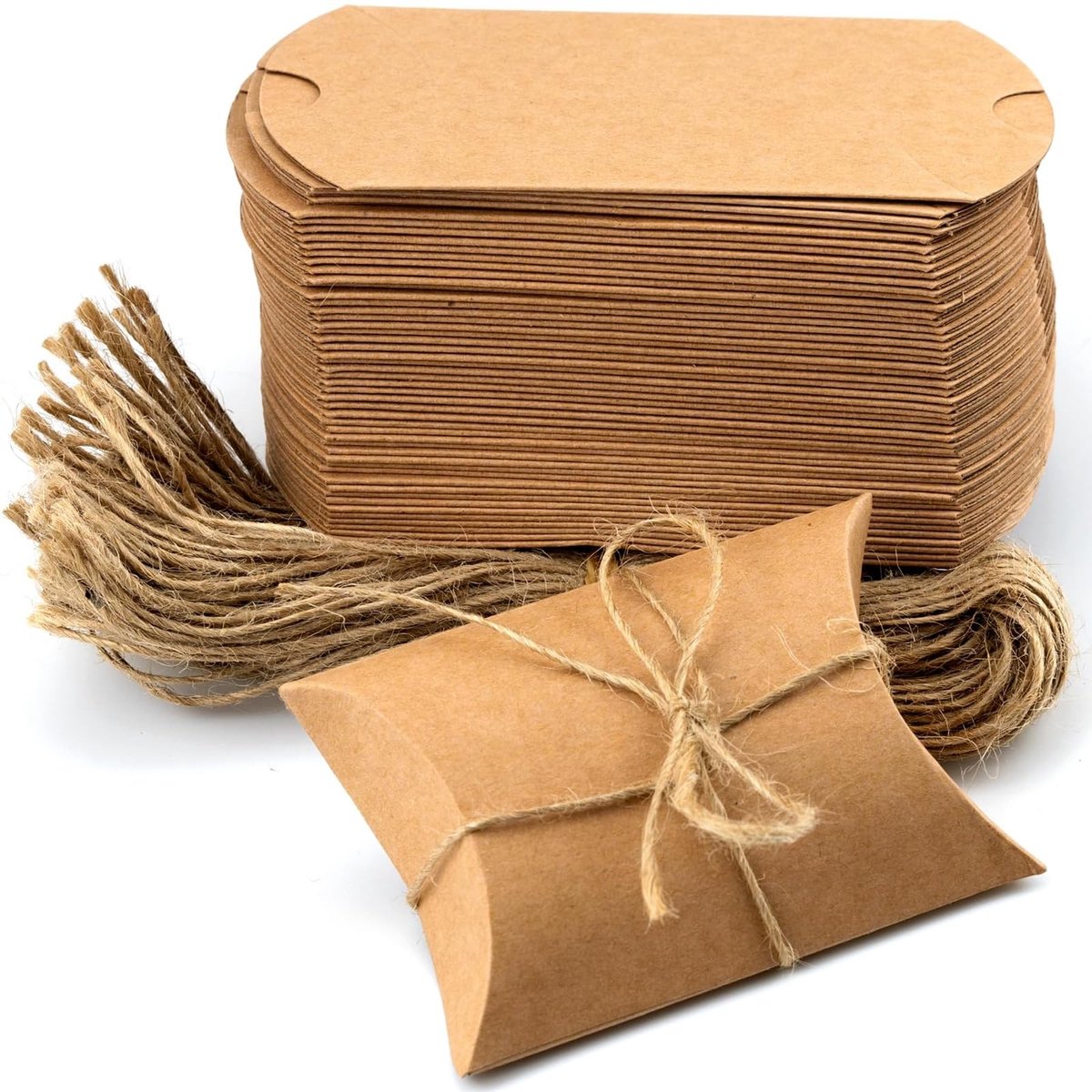 Solidchoice - Set van 100 Kraft Papieren Cadeaudozen voor Verjaardagen en Bruiloften