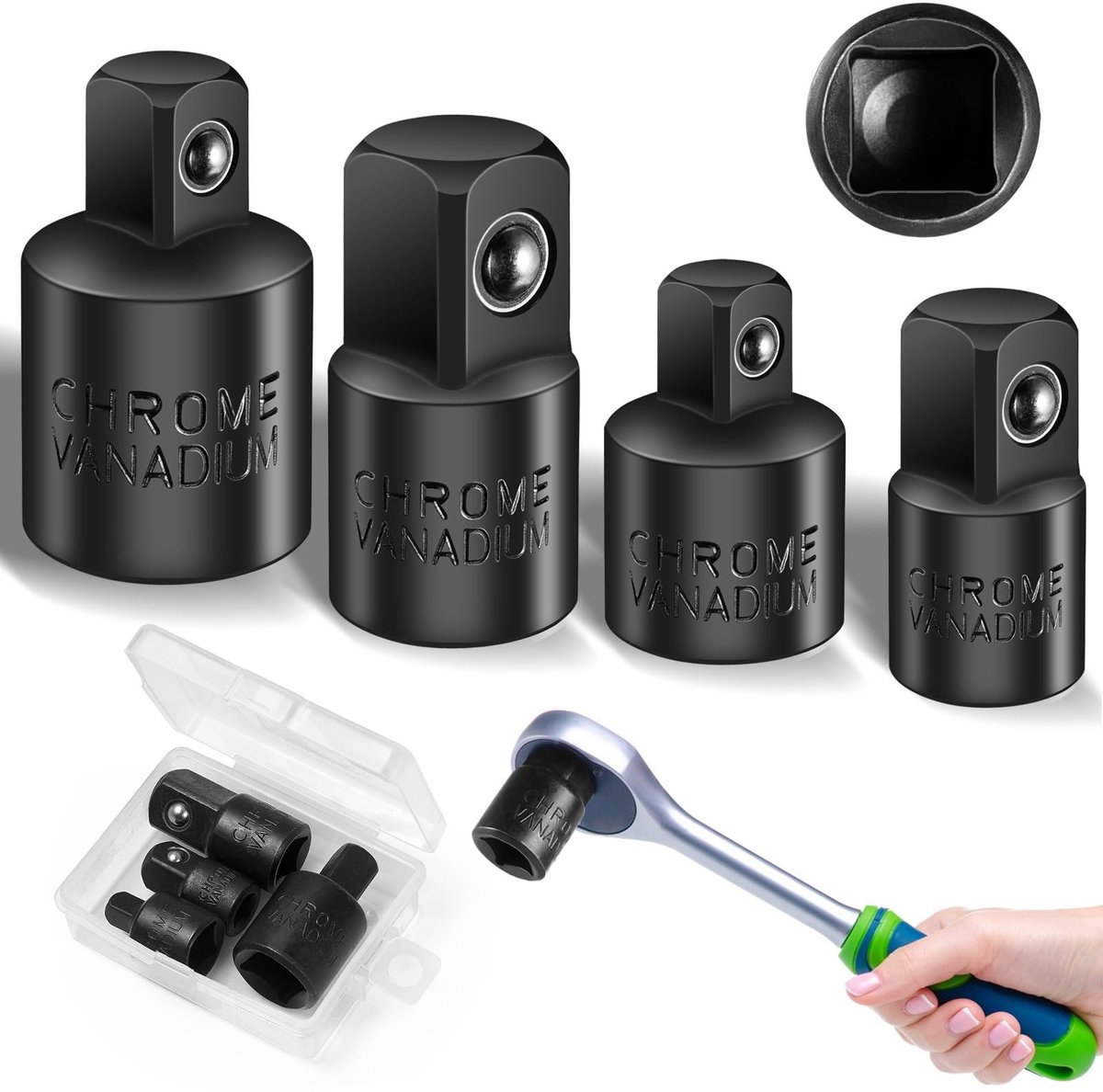 Solidchoice - 4 Stuks Steeksleuteladapter Set voor Dopsleutels