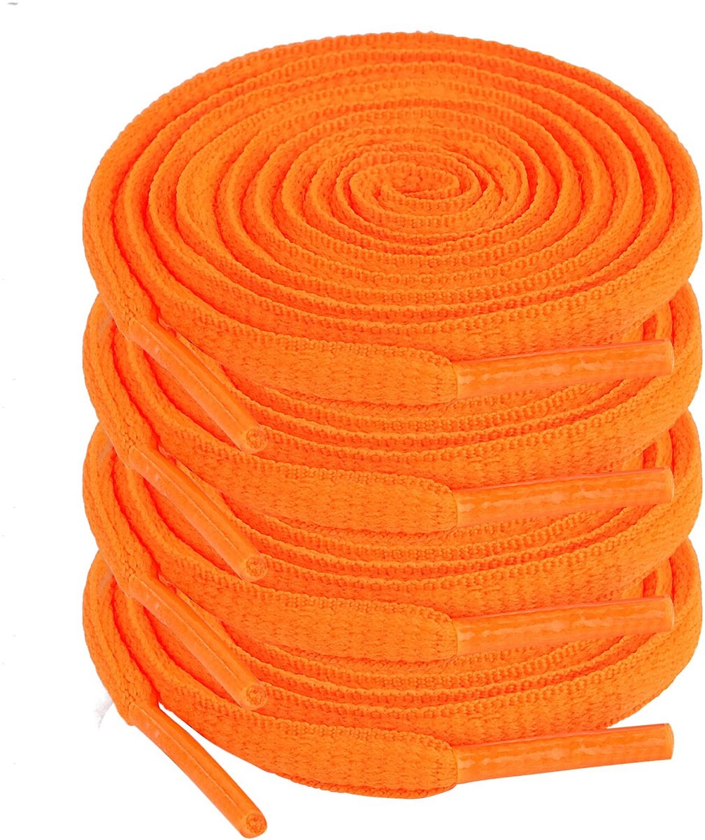 Solidchoice - Platte Schoenveters in Oranje, 100 cm Lang, Set van 2 Paar