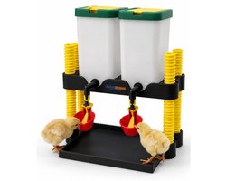 UniEgg® Premium Verstelbare Drinkbak houder inclusief 2x 1 Liter Drinkbakken met Cupjes | In Hoogte Verstelbaar | Voor Cavia's, Hamsters, Kuikens, Konijnen en Andere Kleine Dieren | Inclusief Nederlandse Handleiding