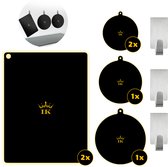 Induction Kings - Premium Inductie Beschermer Matten – 6 Matten + Gratis 3 Luxe Hangers - Zwart - BOOSTER Functie - Anti-Slip - Stijlvol - Inductiekookplaat - Inductie Mat - Kookplaat Beschermer - Anti Slip Mat - Koken - Keuken - BPA Vrij