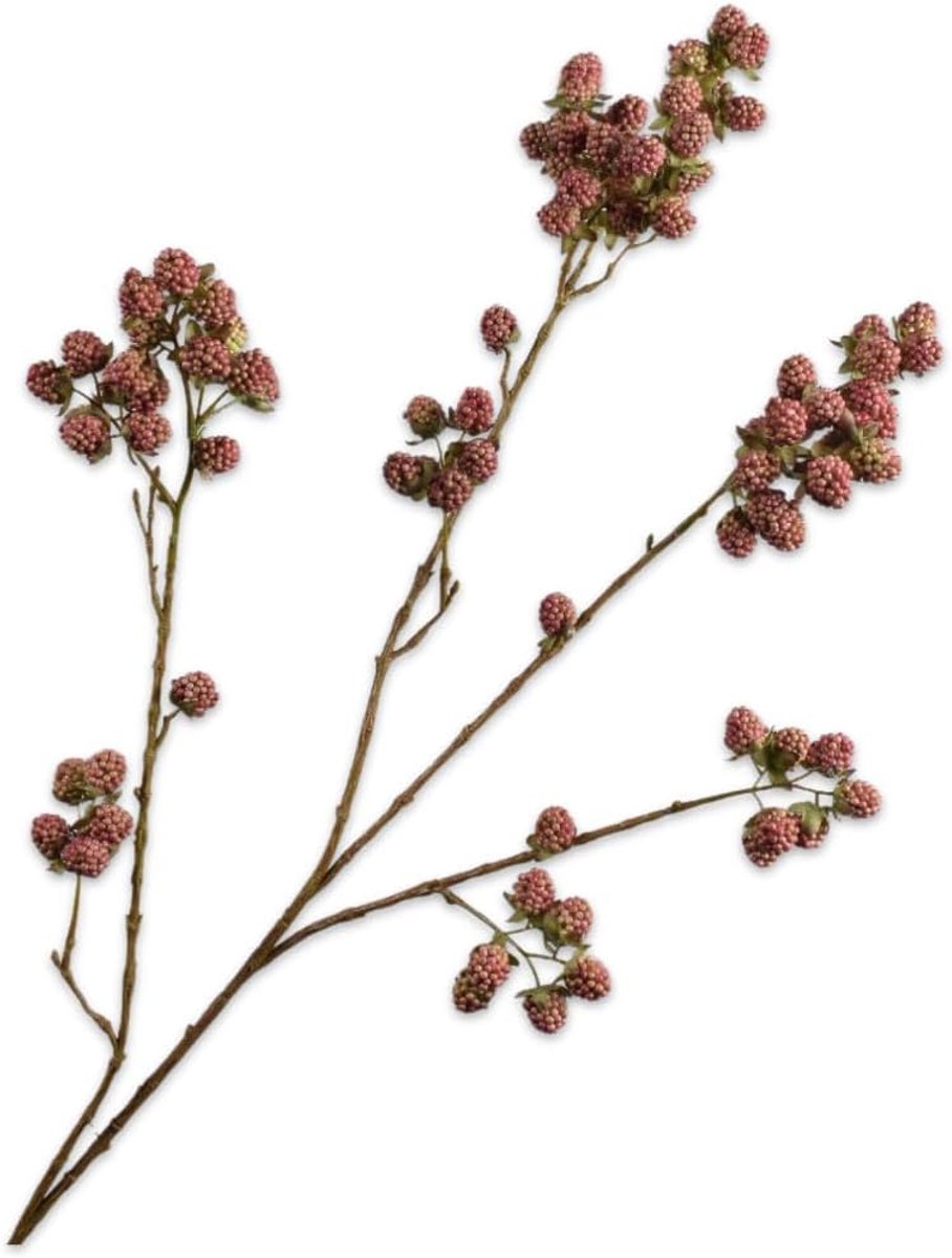 Artificial Flower - Silk Flower - Fruit Branch Blackberries Silk Salmon Pink 107 cm - ShopVlot