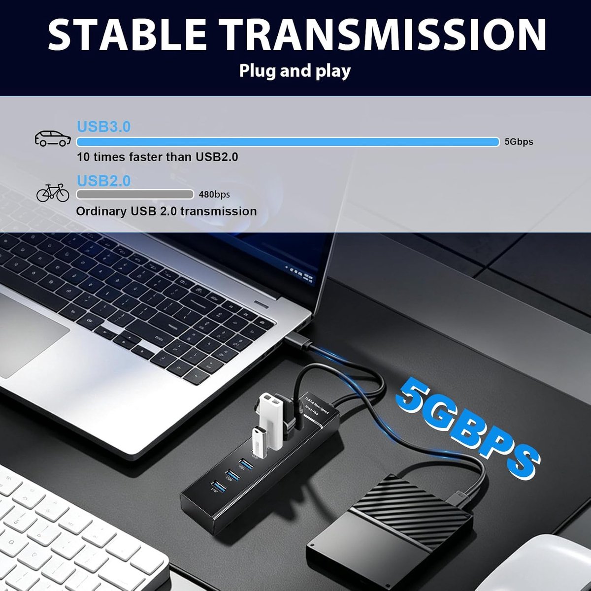 7-poorts USB 3.0 hub - ShopVlot
