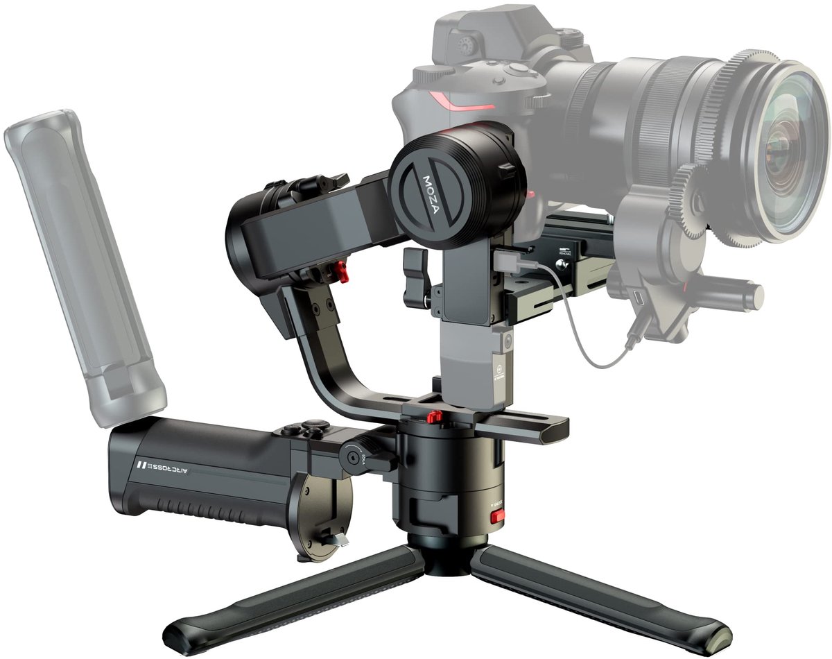 Moza Aircross 3 elektronische opvouwbare 3-assige gimbalstabilisator voor spiegelloze camera's (maximaal laadvermogen - ShopVlot