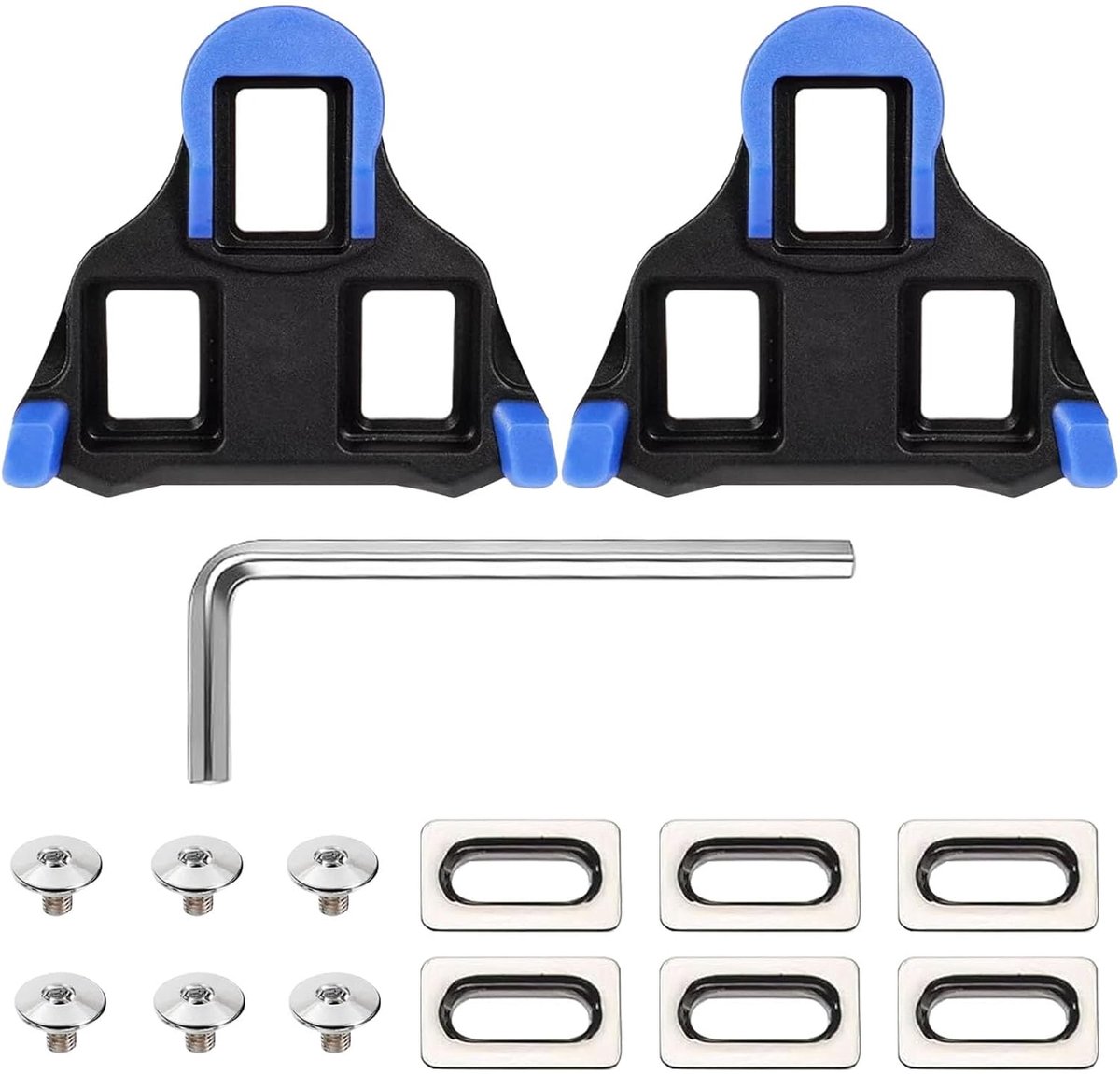 Racefietsschoenen - compatibel met Shimano SPD SL SM-H10 SM-H11 SM-H12 pedalen - antislip - spikes - spinning - superlight - universeel voor MTB - binnenfiets - blauw