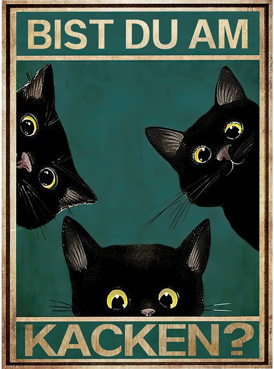 Solidchoice - Grappige Kattenposter voor Toiletdecoratie (30 cm x 40 cm)