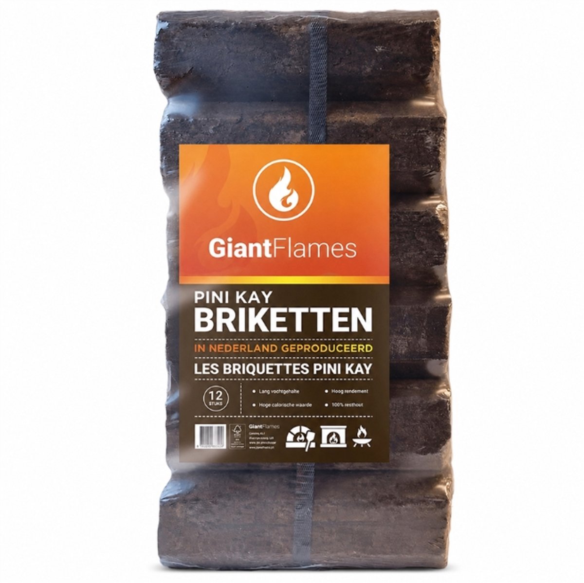 Giant Flames - Houtbriketten - PINI KAY - FSC-gecertificeerd