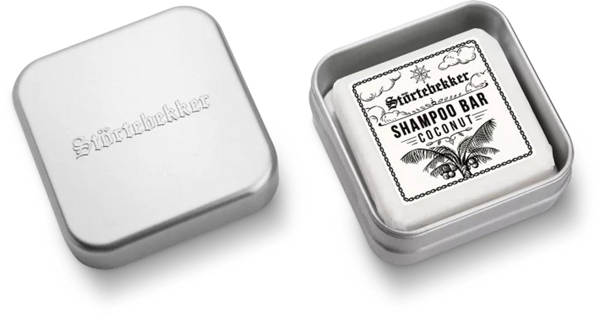 Störtebekker® Vaste Shampoo & Zeepdoos Set Kokos - Shampoo Bar Set Heren met romige, tropische kokosgeur - Vegan & Ontwikkeld Zonder Dierproeven - Zonder Sulfaten & Parabenen - Handgemaakt in Nederland