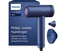 Philips 8000 Series Föhn – ThermoShield Advanced – Ionen‑technologie – Haardroger Met Diffuser – Blauw – BHD839/10