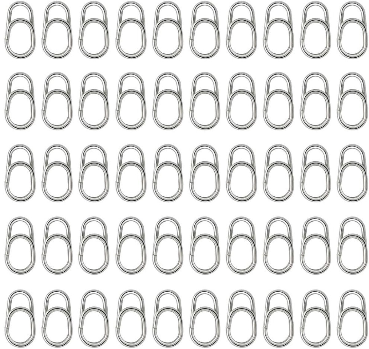 Solidchoice - Ovale Splitringen voor Vissen - 50 Stuks Roestvrij Staal