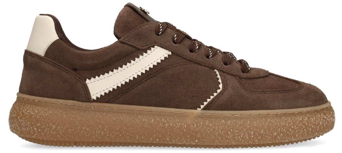 No Stress - Dames - Bruine suède sneakers - Maat 37