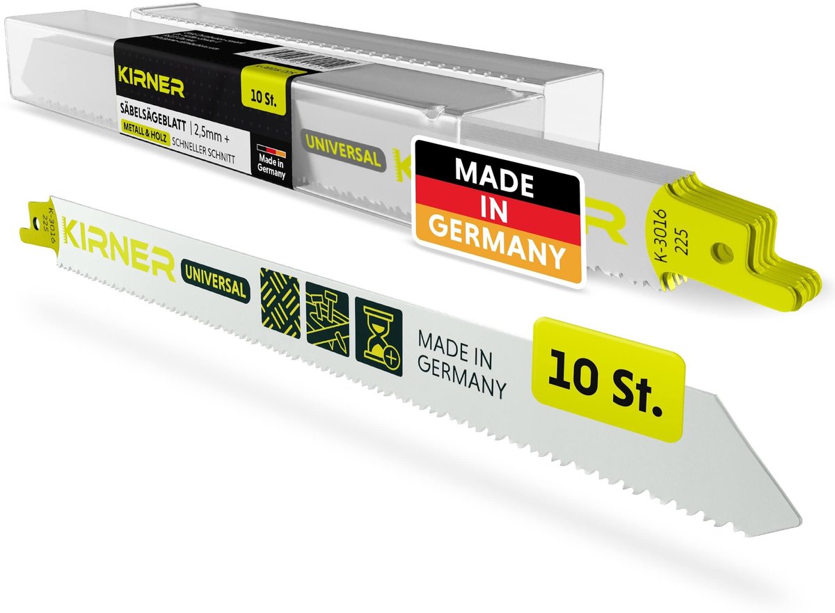 Solidchoice - Reciprozagen Bladen voor Hout en Metaal - Set van 10, 225 mm