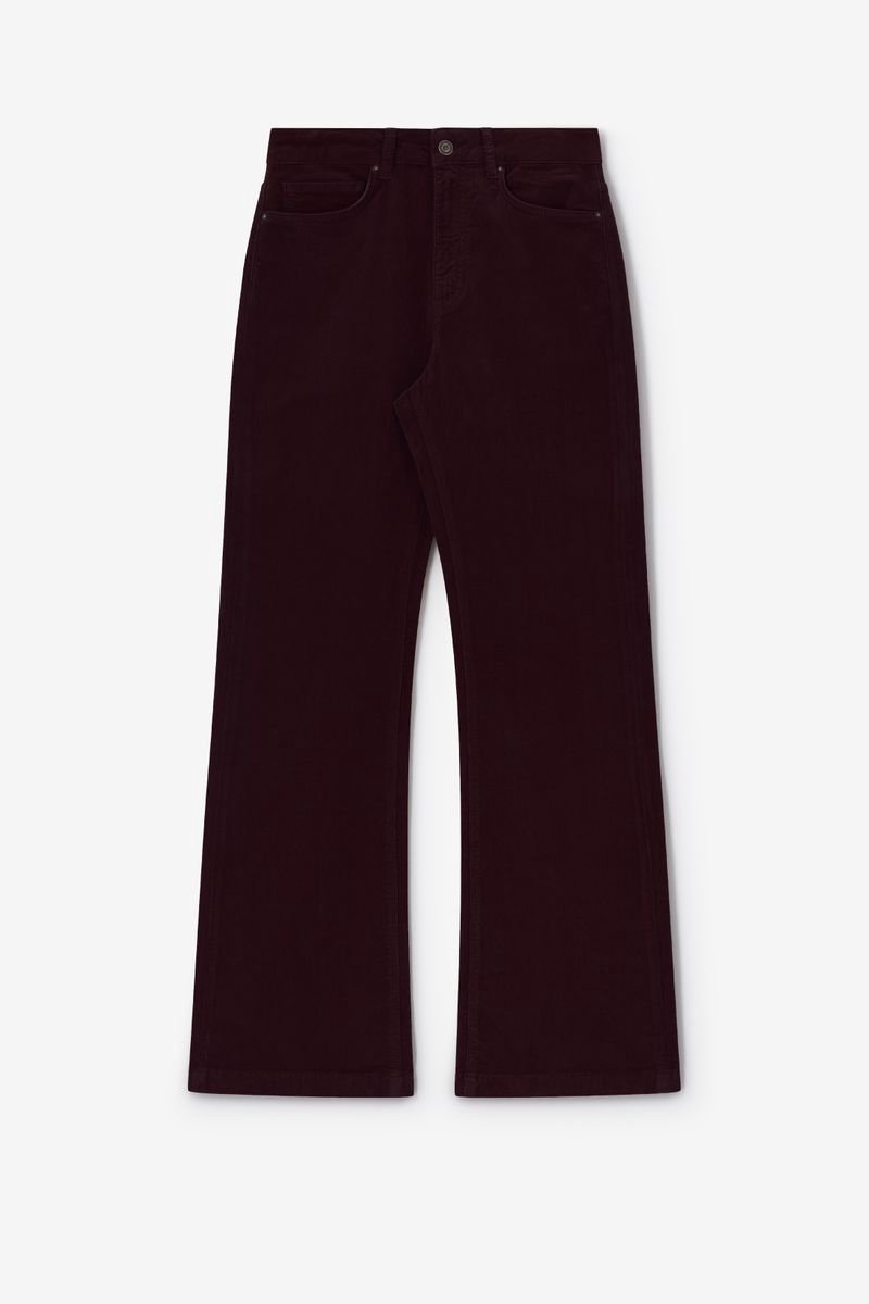 Sissy-Boy - Donkerbruine hight waist corduroy flaired broek
