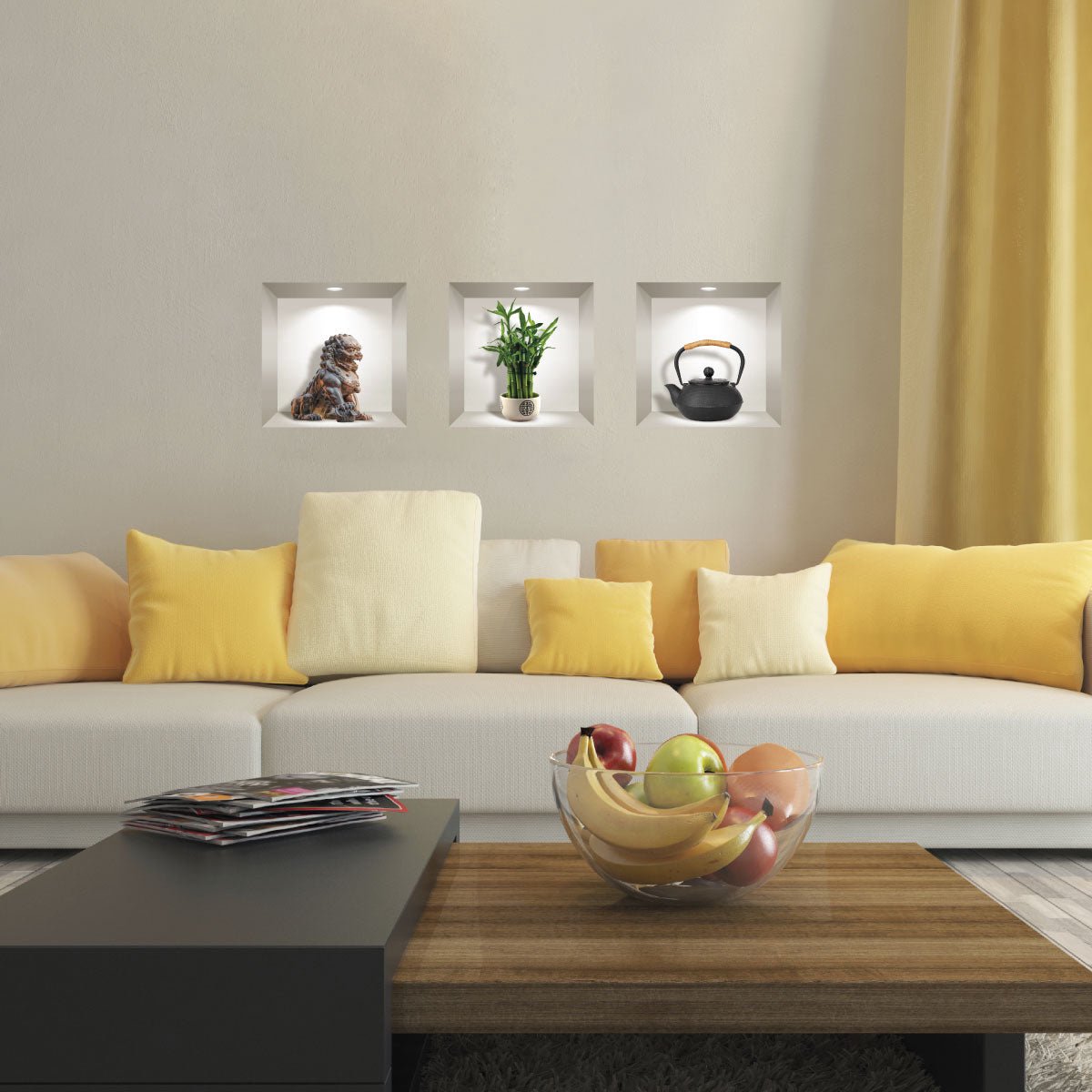 Ambiance Sticker 3D-stickers met een Japans thema, 40 x 120 cm Multi color