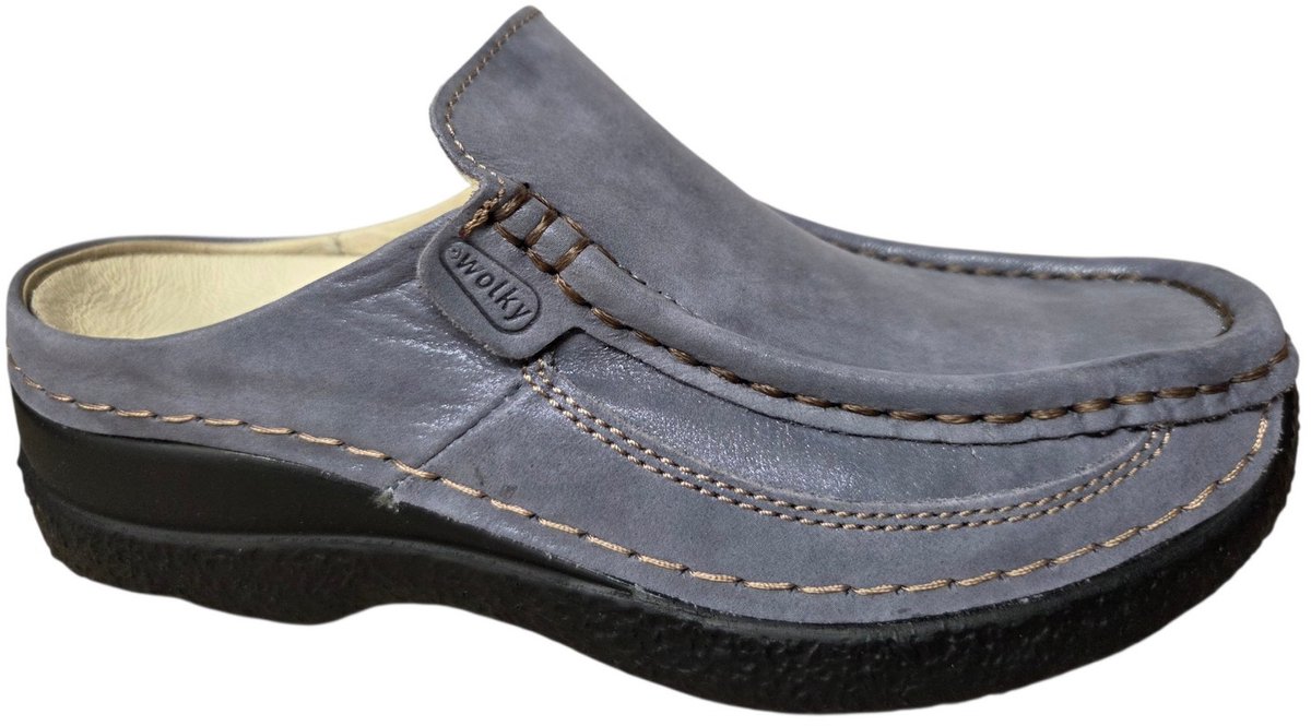 Wolky 0620236 826 Muilen Open Hiel Instappers Blauw Leer Dames - Blauw - 40