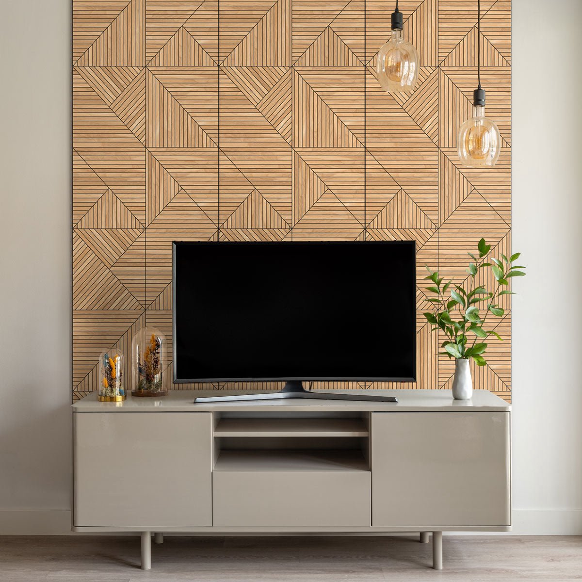 Ambiance Sticker Zelfklevende vinyl muurbekleding op rol per meter - Muursticker met houtnerfpatroon - TESSELLA - 60x200cm Multi color