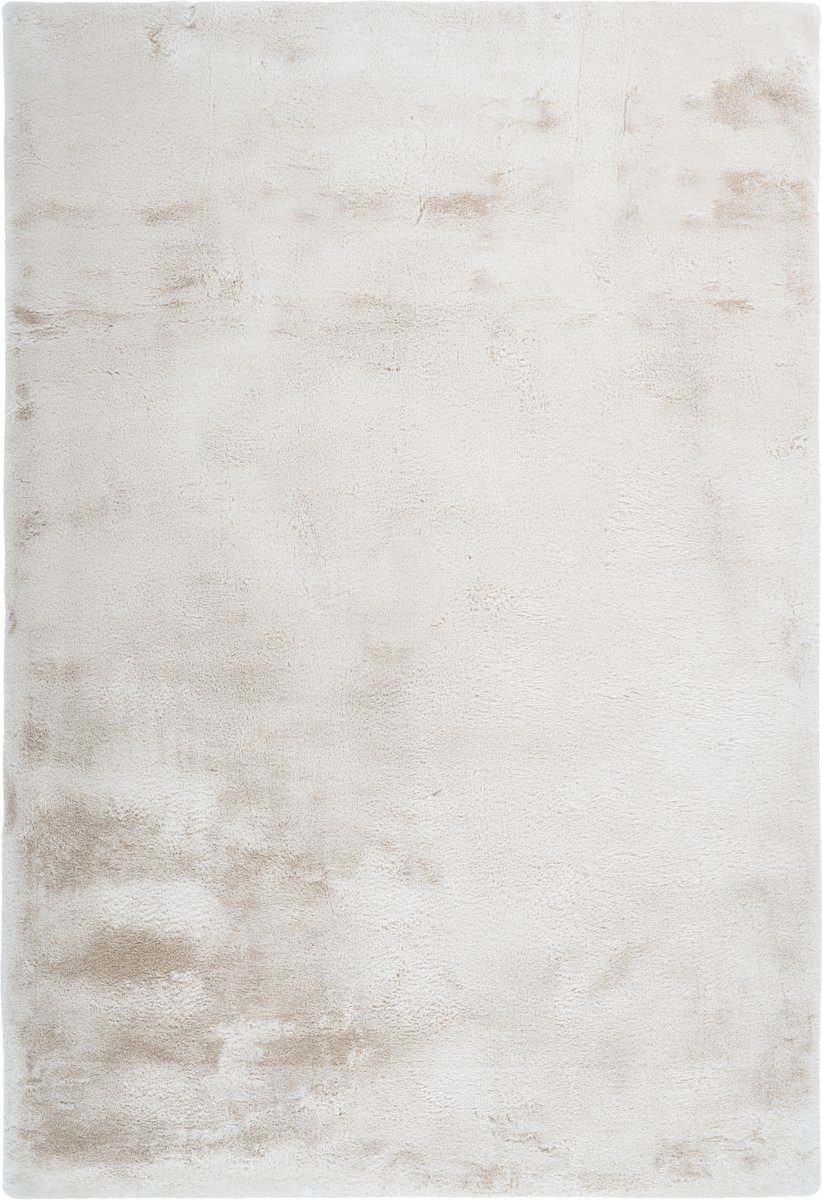 Padiro hoogpolig shaggy vloerkleed 60 x 110 cm - crème - modern effen design - geschikt voor vloerverwarming - van polyester