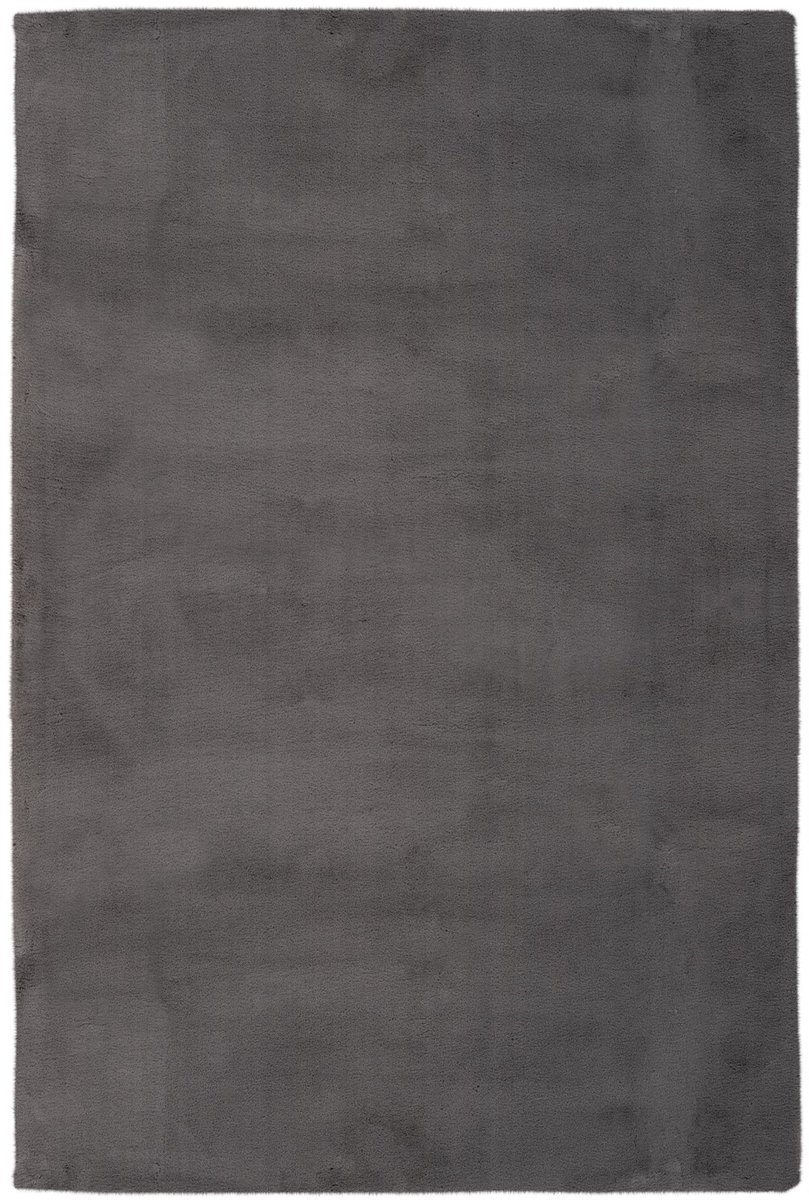 Padiro laagpolig vloerkleed 80 x 150 cm - grijs - modern effen design - geschikt voor vloerverwarming - van polyester