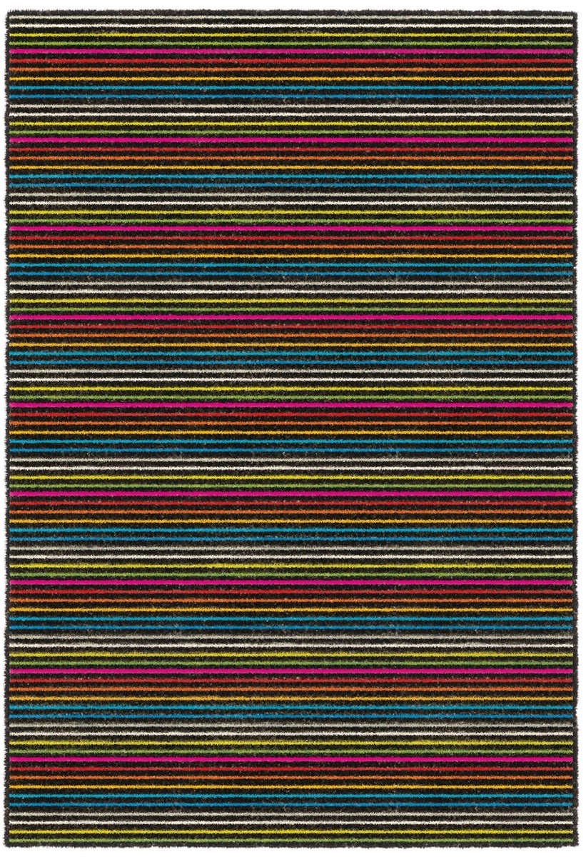 Padiro laagpolig vloerkleed 170 x 240 cm - bont - modern streeppatroon - geschikt voor vloerverwarming - van polyester