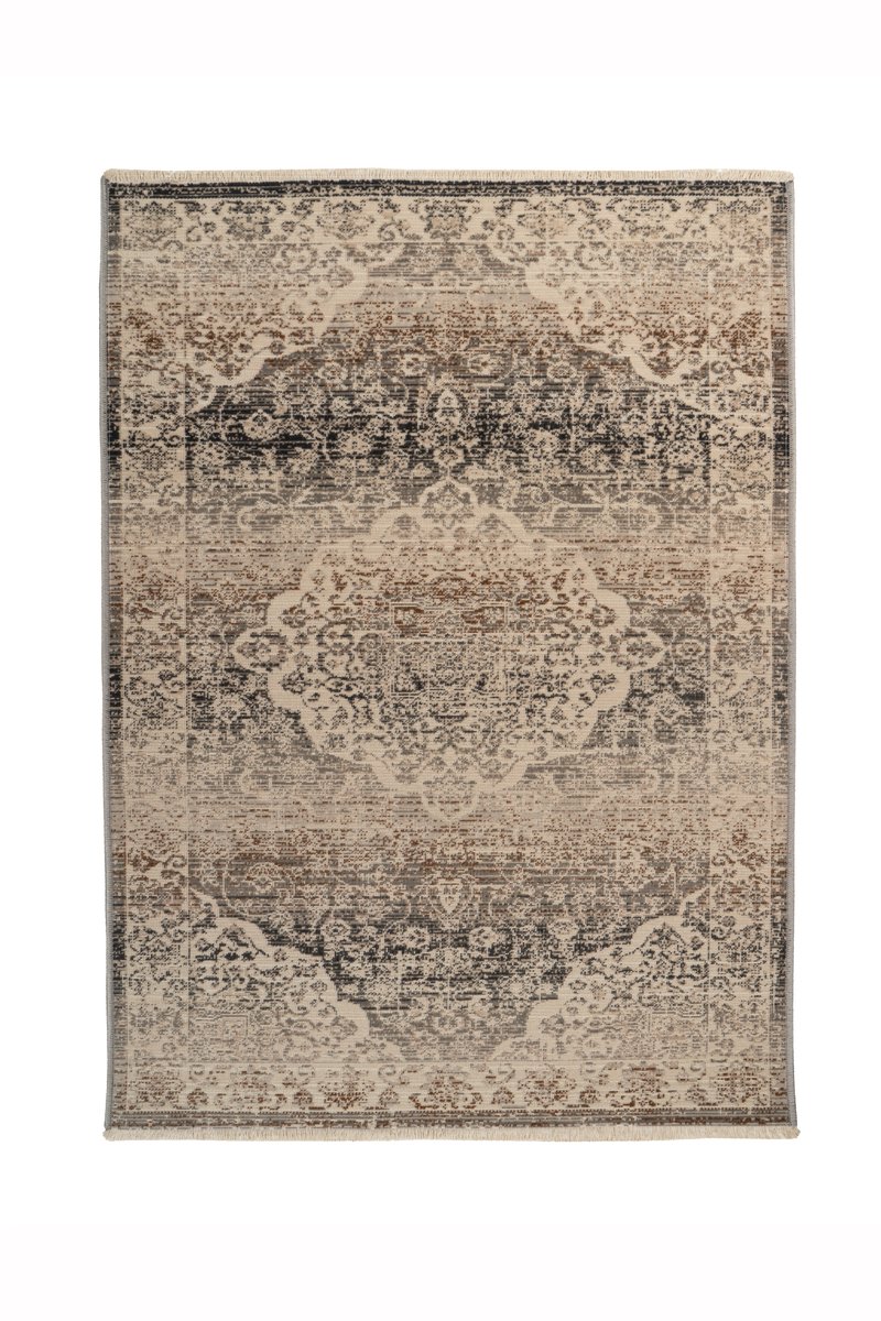 Padiro laagpolig vloerkleed 160 x 230 cm - beige - modern abstract design - geschikt voor vloerverwarming - van polypropyleen