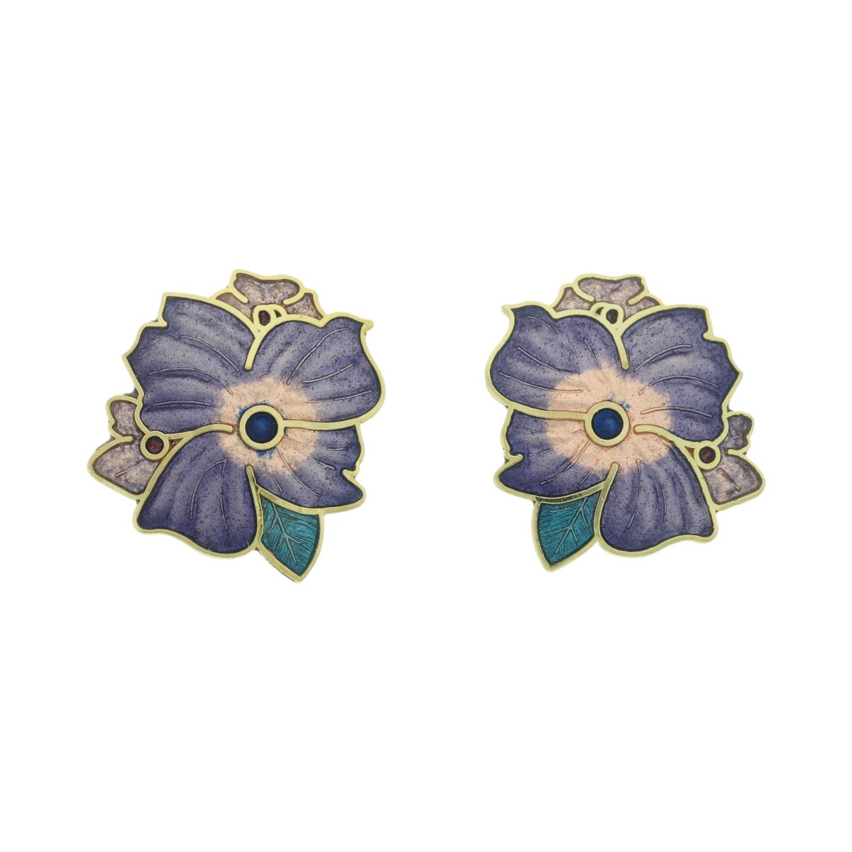 Behave – Oorstekers gelaagde bloem – Paars Lavendel – 2,2 x 2,4 cm