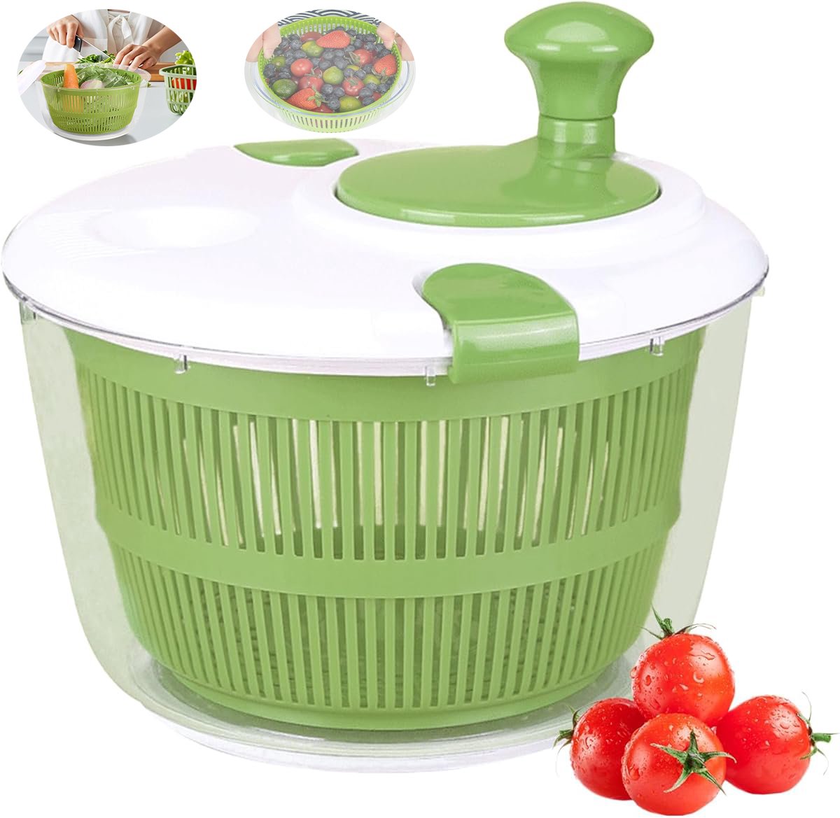 Slacentrifuge, Handmatige Groentedroger, Fruituitleker Voor Huishoudelijk Gebruik, Saladedroger
